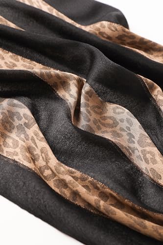 Women Leopard Print Scarf Long Shawl and Wraps Lightweight Scarf Fashion Satin Scarves Neck Scarves for Lady3