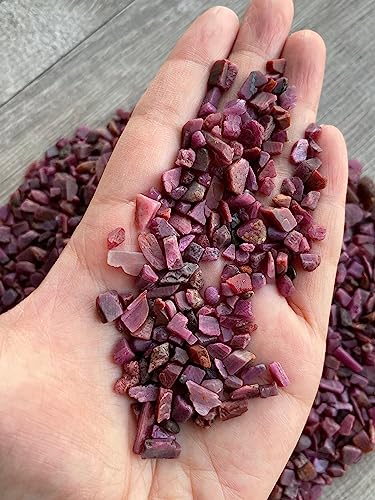 Image of GAF TREASURES 2 oz Lot Natural Semi Tumbled Gemstone Chips, Crushed Mini Crystals, Undrilled Crystal Chips (Ruby)