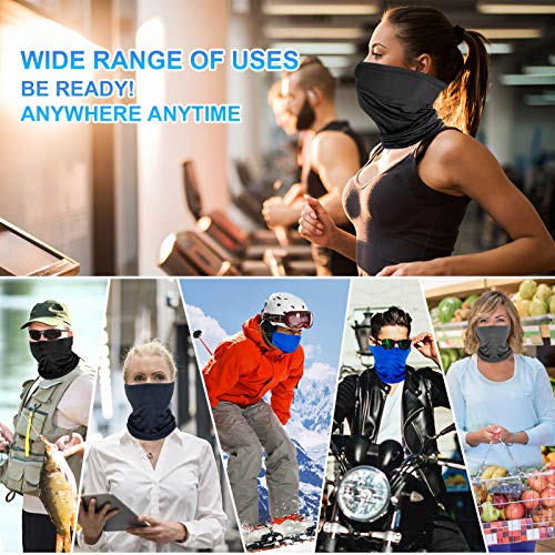 Image of 4 Pack Neck Gaiter Face Mask : Balaclava Mask & Bandana Headband for Men Women