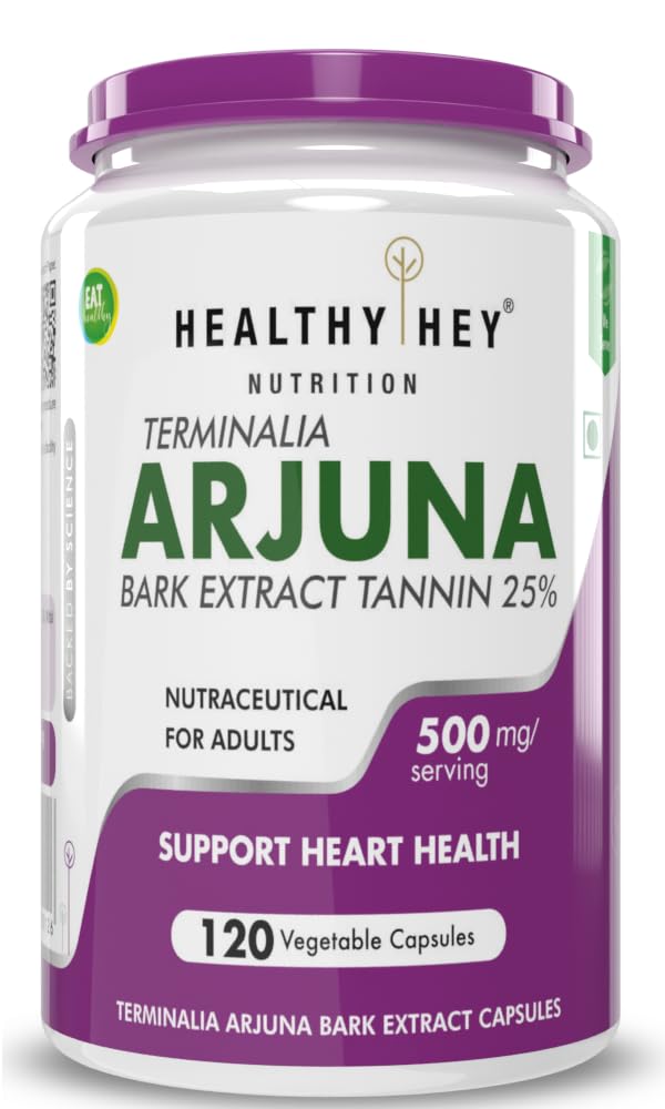 HealthyHey Nutrition Terminalia Arjuna Bark Extract - Tannin 25% 120 Veg Capsules (B07VQT6CV1) Amazon Price History, Amazon Price Tracker