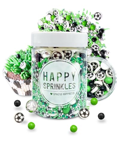 Happy Sprinkles Football Champion 90g | Fußball Streusel Mix Mit Schokolade Zum Dekorieren | Ideale Tortendeko | Für Kekse Eis & Kuchen Geeignet