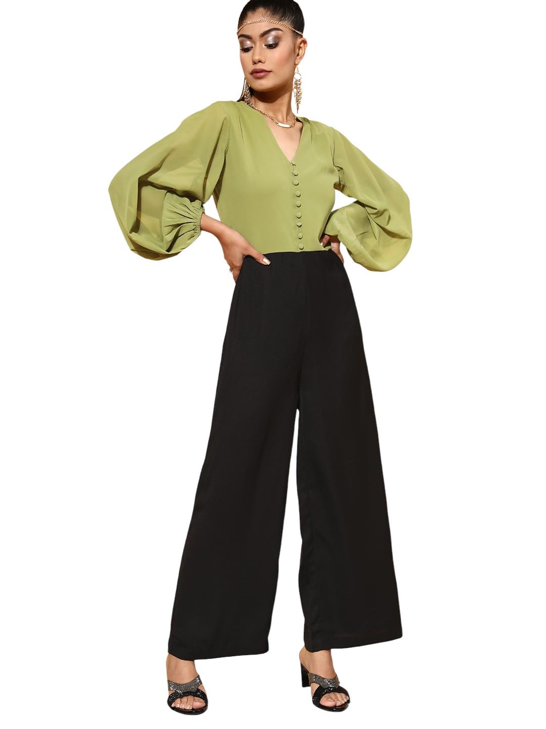 sassafras Women's Volume Sleeve Jumpsuit-picture-45