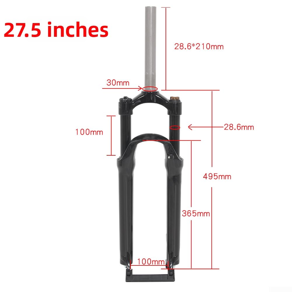Horquilla delantera mecánica de aleación de aluminio para MTB con función de bloqueo, rebote ajustable y manejo sensible (66.0 cm gris)