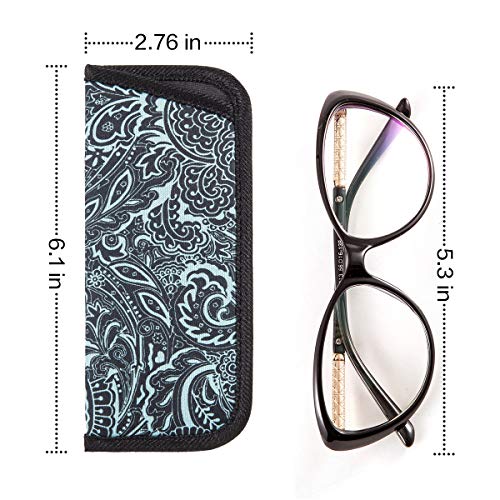 Image of TRIUMPH VISION 3 Pack Reading Glasses Pouch Soft Case Eyeglass Sleeve Slim | Alternative to Bulky Case in bag, Lightweight Lined Padded Protect Optical lens Slip in, Cute Pattern Portable for Daily Use