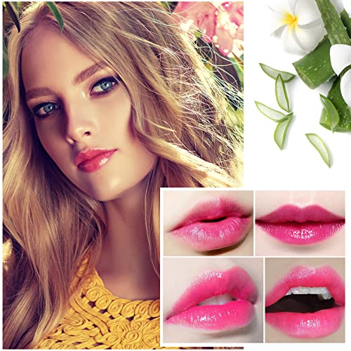Lzylls 4 Pack Aloe Vera Lipstick,Long Wear Nourishing Lip Stick,Waterproof Moisturizing Color Changing Lip Balm Lipstick,Lip Gloss,Magic Temp Color Change Matte Lip Gloss Makeup thumb #1