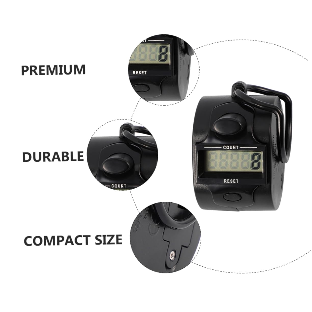 Toddmomy 2Pcs Electronic Tally Counters Portable Counter with Finger Ring Holder Precision Pedometer for Easy Counting for Golf Knitting Fishing More Random Color