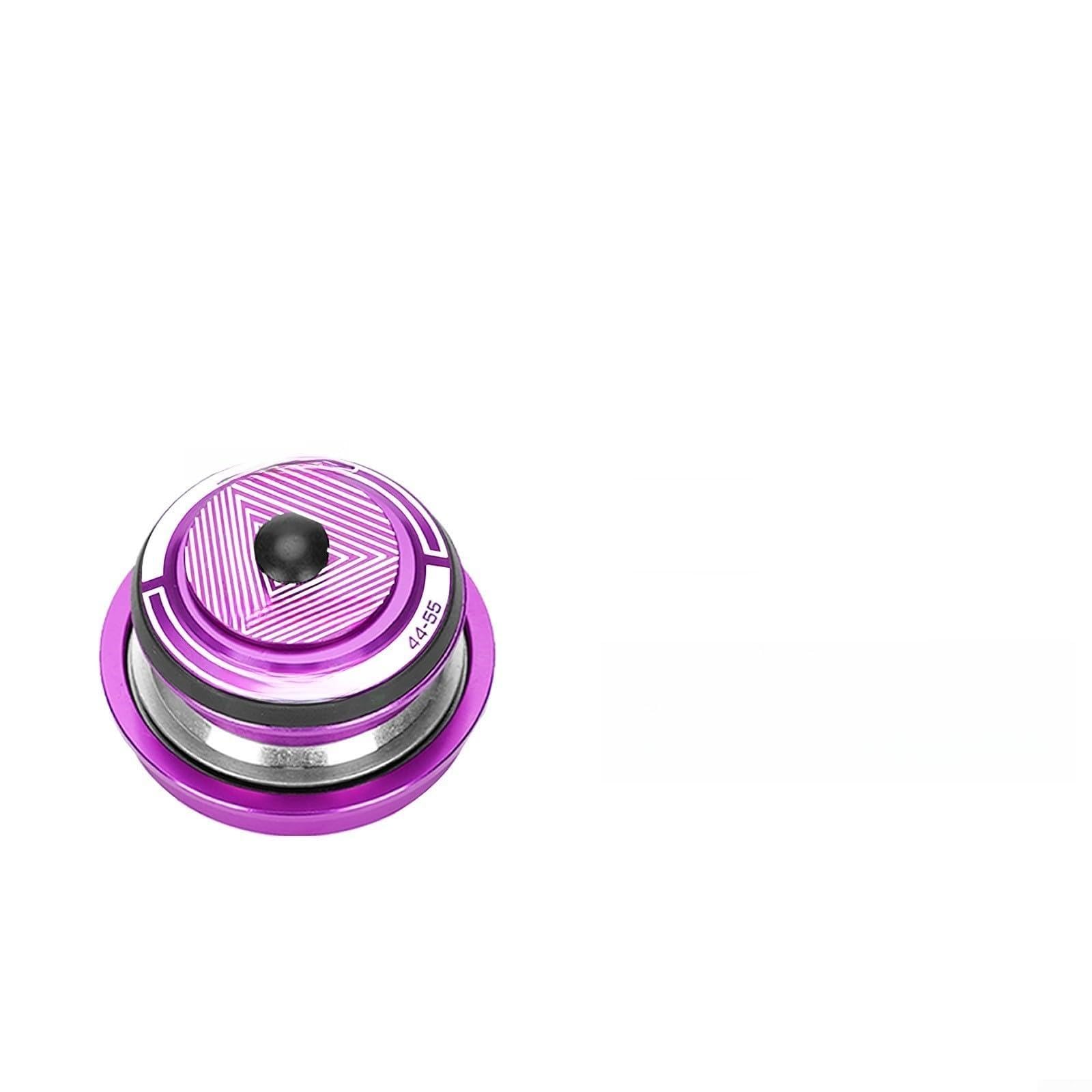Bicycle Headset Cnc Machined Aluminum Alloy For Double Bearing For Straight Tapered Fork Road Mountain Bike Black 34mm Size(44-55mm purple)