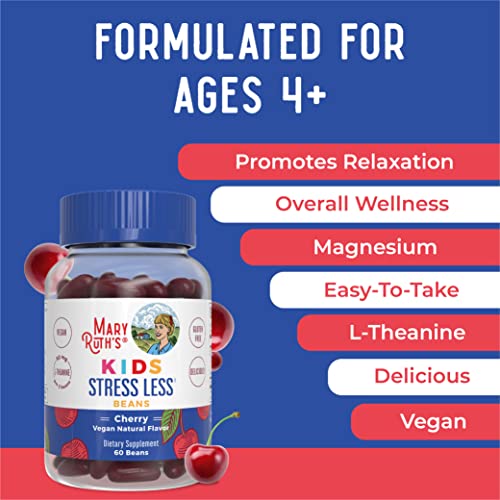 Maryruth's Kids Magnesium Citrate Vita-Beans | 1 Month Supply | Magnesium Supplement With L-Theanine | Calm Magnesium For Kids 4+ | Bone, Nerve, Gut Health | Vegan | Non-Gmo | 60 Count #TOP2