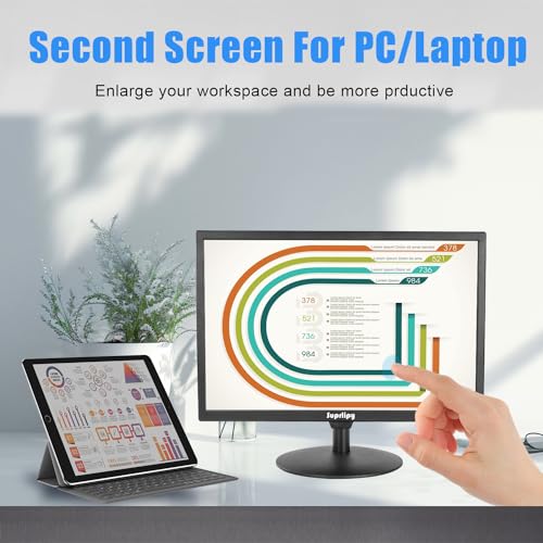 Image of 19 Inch Touch Screen Monitor 1440x900 Support HDMI VGA AV USB BNC, 10 Points Capacitive Touch TFT LED Monitor for Laptop PC Xbox PS5 /PS4 Switch POS Systems Built-in LounSpeakers
