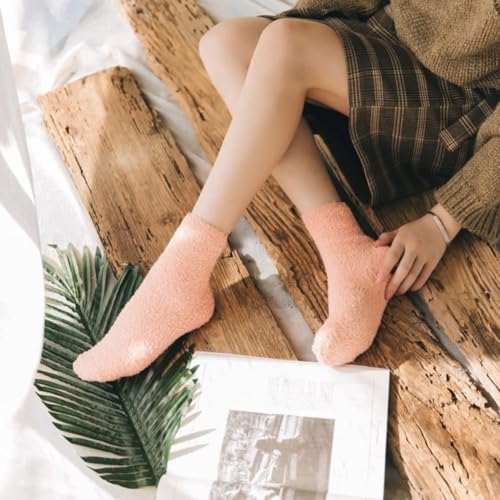 Womens Girls Soft Sleeping Slipper Socks Cozy Fluffy Fuzzy Socks Warm Winter Thermal Crew Sock Christmas Socks4