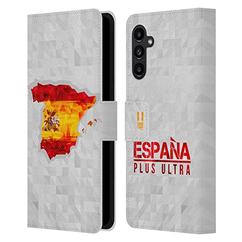 Funda Samsung A13 5G de cuero premium con grabado geométrico Head Case Designs mapa de España
