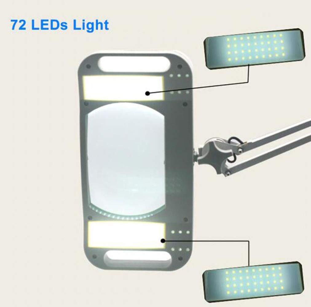 Lupa z podświetleniem LED, 72, zestaw głośnomówiący i stojak na lampę - 10-krotna, przenośna, podświetlana lupa do czytania, kontroli, lutowania, robótek ręcznych, napraw, hobby i C (kolor: A)