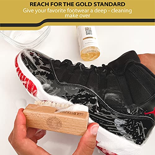 Premium Shoe Cleaning Brush - Shoe Brush With Soft Hog Hair Bristles - Works Great On Delicate Materials - Sneakerhead Supplies By Gold Standard #TOP2