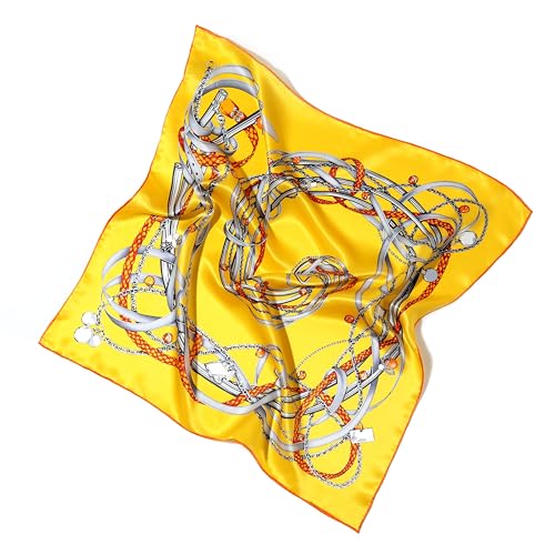 100% Pure Mulberry Silk Scarf-21''x21'' 14MM Silk Satin Hand rolled Scarf for Women Square Scarf