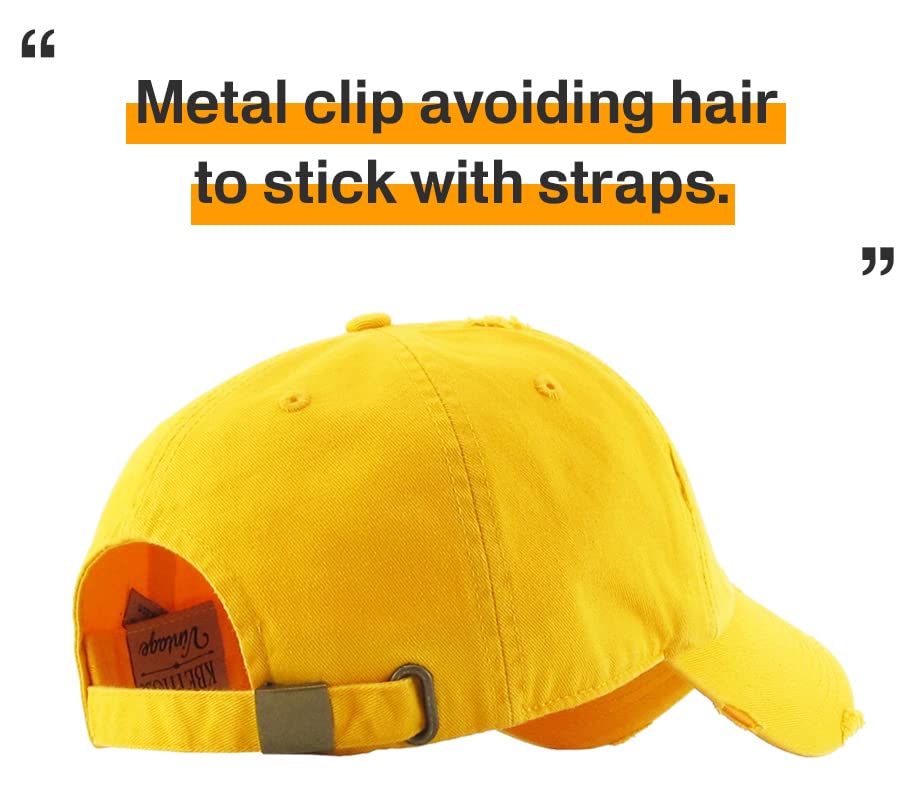 Image of KBETHOS Vintage Washed Distressed Cotton Dad Hat Baseball Cap Adjustable Polo Trucker Unisex Style Headwear
