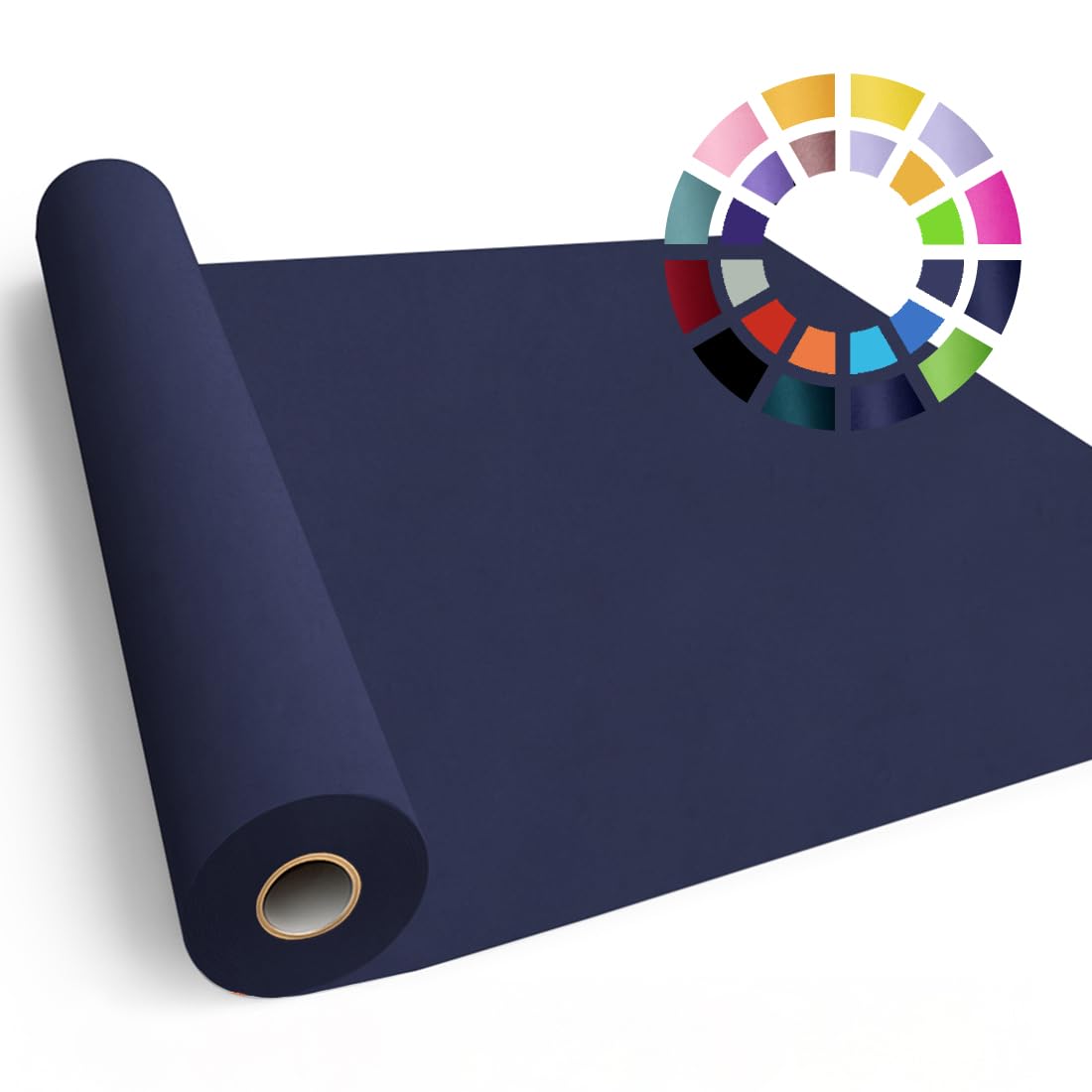 SMART&amp;CASUAL 48" x 2,520" (210') Navy Blue Kraft Craft Paper Roll for Gift Wrapping Bulletin Board Bouquet Flower Art Packing Parcel Table Covering 80GSM 55LB (Navy Blue, 48" x 210')
