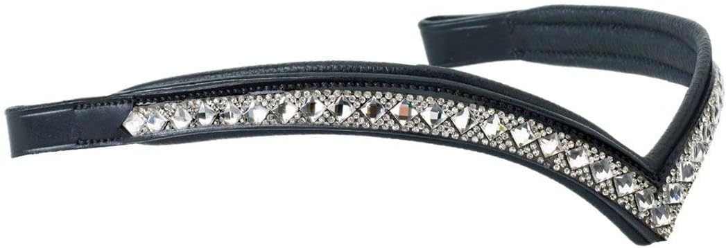 English Riding Supply Ovation Veronica V Browband, Black