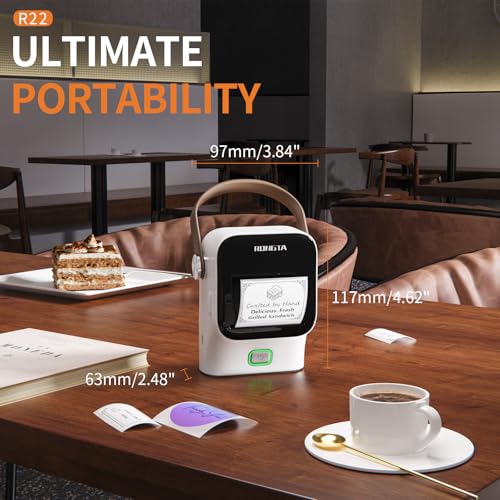 Rongta 2 INCH Label Maker,Portable Bluetooth Wireless Labeler Machine with Tape,Handheld Sticker Maker for Barcode Labels,Home School Supplies,USB Rechargeable,Compatible with iOS/ image 7