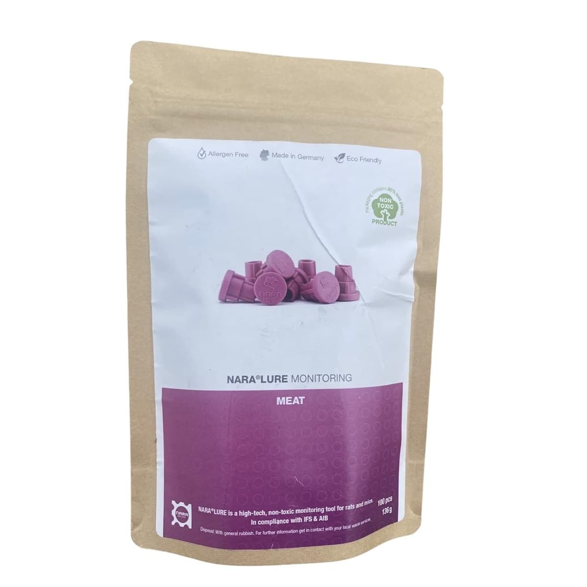 Nara Attractifs pour rongeurs Spécial Tapette | Arôme Viande (100 pc) |Tous Types de Rongeurs | Appâts Rongeurs | Attractif pour Souris et Rats| sans Danger pour Les Enfants et Les Animaux