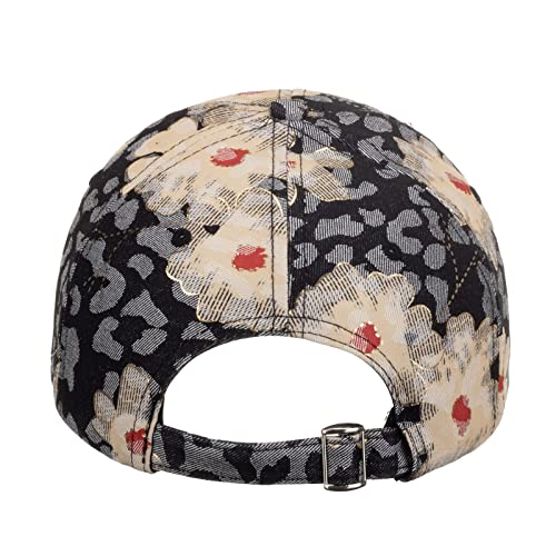 Fashion Women Men Sport Flowers Print Breathable Beach Baseball Cap Hip Hop Hat Sun Hat Yoga Hats For Men Black #TOP2