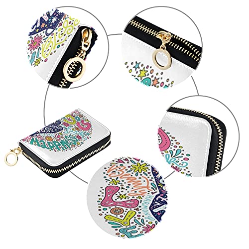 Human Hand Fingers Peace Sign Grey Credit Card Coin wallet, RFID Blocking Compact Women Leather Card Holder, Key Change Organizer, Zipper Purse Clutch Pouch Pocket3