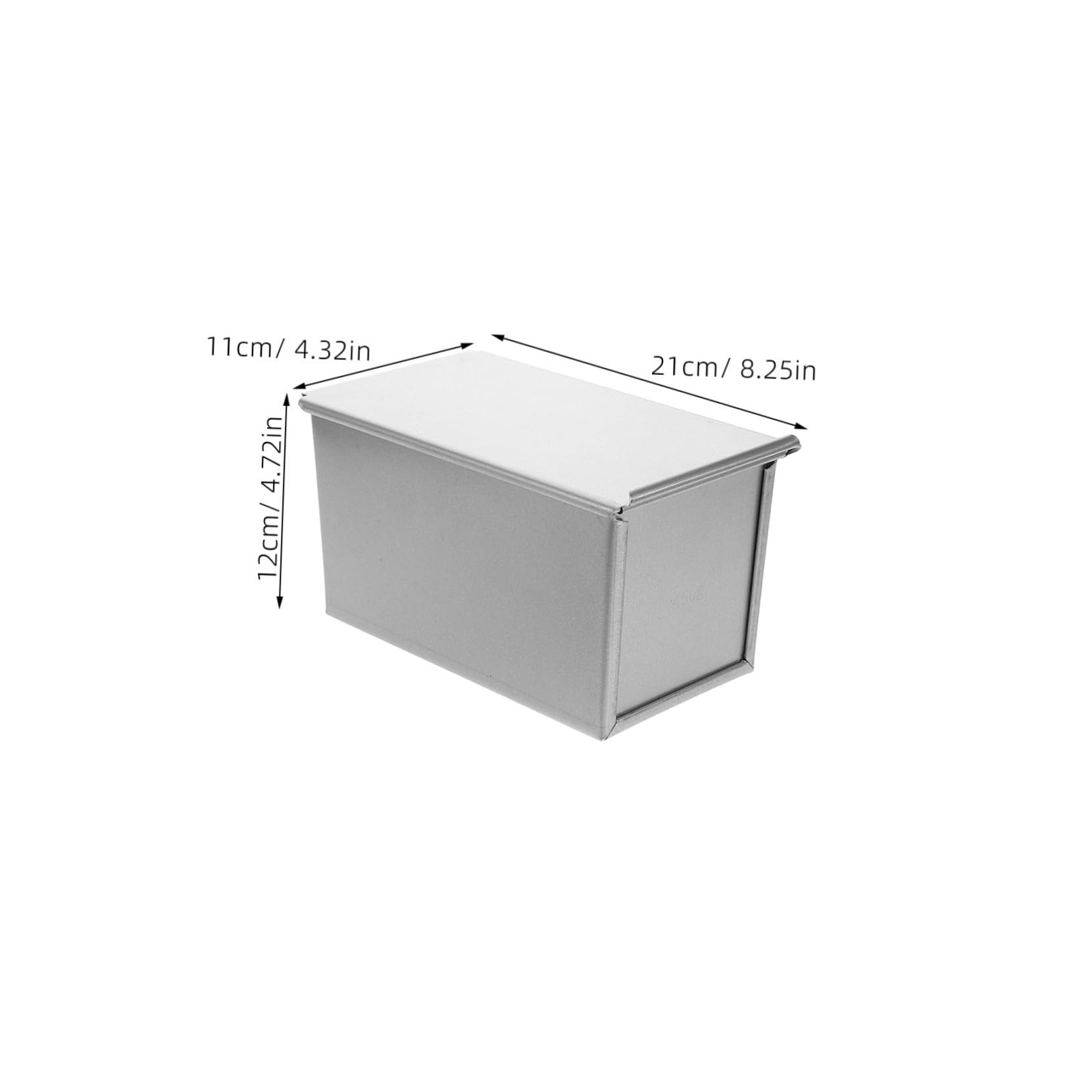 IMIKEYA Contenitore Rettangolare per Pane in Alluminio Teglia Antiaderente con Coperchio per Conservazione Pane e Toast per Uso Quotidiano e Viaggi