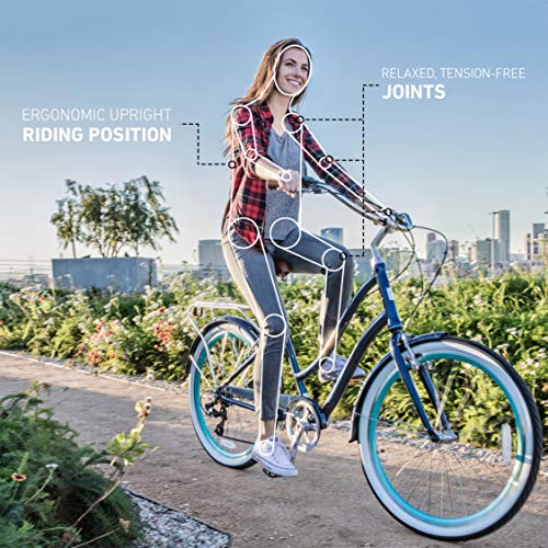 sixthreezero EVRYjourney Women's 1/3/7/21 Speed Step-Through Hybrid Cruiser Bicycle, 26