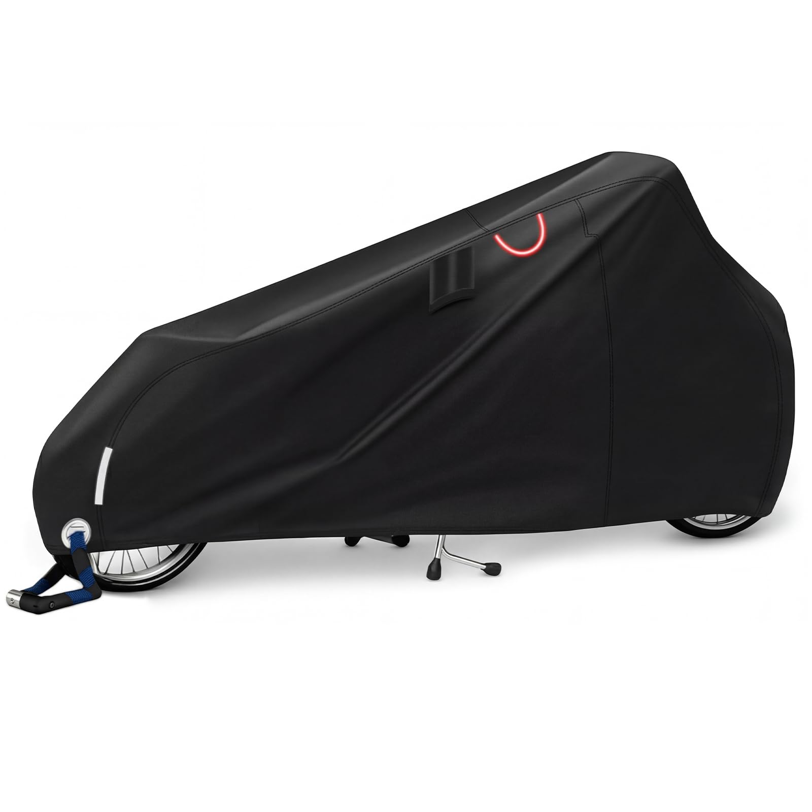 Housse de Protection Vélo Cargo, Tissu Oxford 420D Housse pour Vélo de Charge, 270*63*74*100cm, Exterieur avec Bandes Réfléchissantes, Imperméable à La Pluie, à La Neige