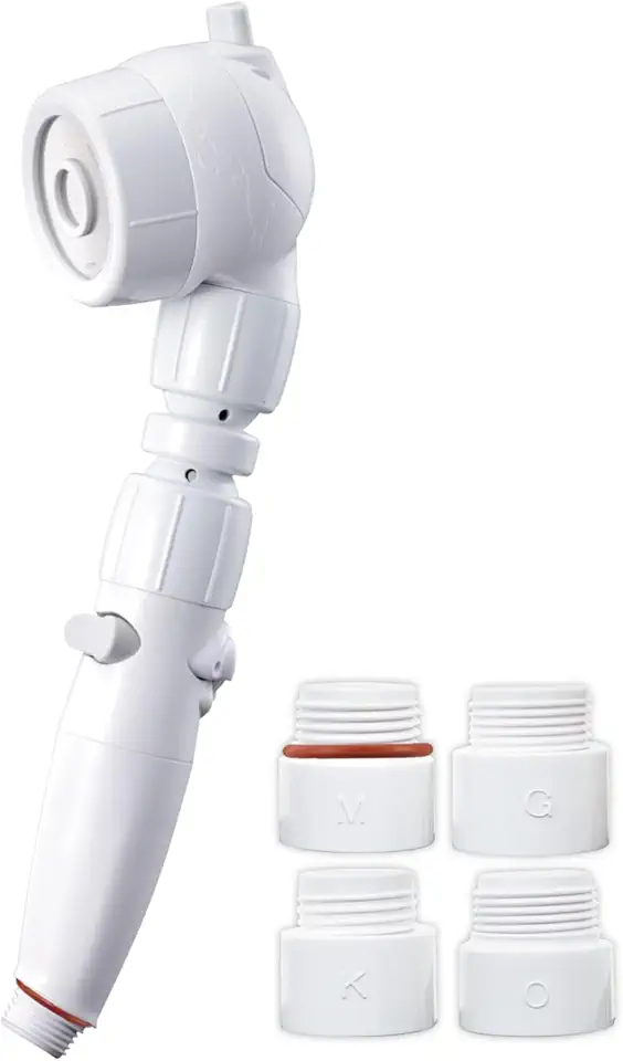 アラミック シャワーヘッド 節水 高水圧 ヘッドが自由自在に動く 角度調整 水量調整 止水ボタン 3Dアースシャワー ヘッドスパ ホームユース ホワイト 日本製 3D-B6A