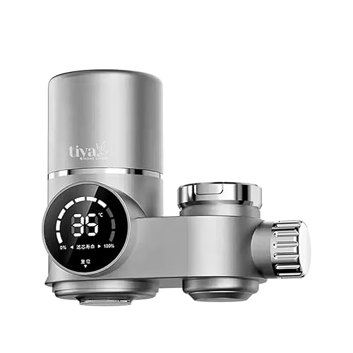Filtro de agua de montaje en grifo, pantalla LED inteligente, indicador avanzado de purificación de luz azul UV, reduce el cloro de plomo,