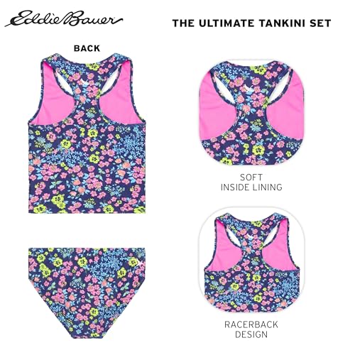 Image of Eddie Bauer Girls' UPF 50+ Swim Bikini Bottom and Racerback Tankini Set