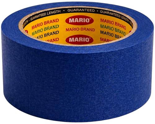 Image of Mario Blue Masking Tape - 20 Meter Length, 48mm Width - Extra Wide Masking Tape for Painting, DIY & Surface Protection - Strong Adhesion, Clean Peel - Pack of 1 Roll