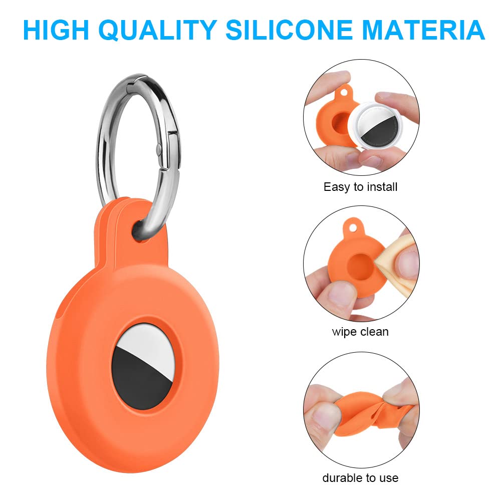 Ainiv Llavero para AirTag, 1 Pieza Llaveros para AirTag Funda Protectora de Silicona, Localizador Keychain Portátil Antipérdida, Protectora Funda Mascotas y Mochilas — view 17