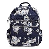 Vera Bradley Women's, Performance Twill Xl Campus Backpack, Blooms and Branches Navy, One Size
