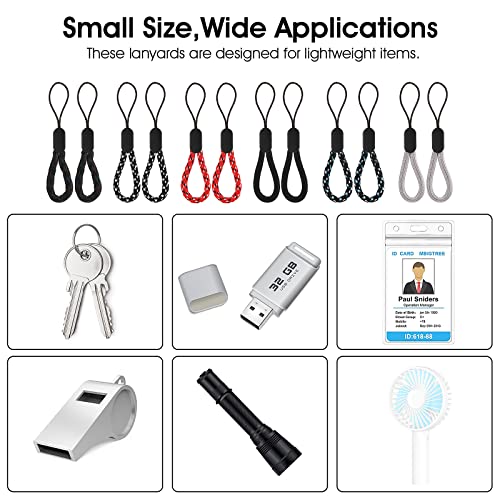 Molain 12 teilige verstellbare Finger Handgelenkschlaufen, tragbare Kurze Umhängebänder Nylon Fingerschlaufen für Handy Schlüssel Kamera USB Sticks Kopfhörer 4,72 Zoll