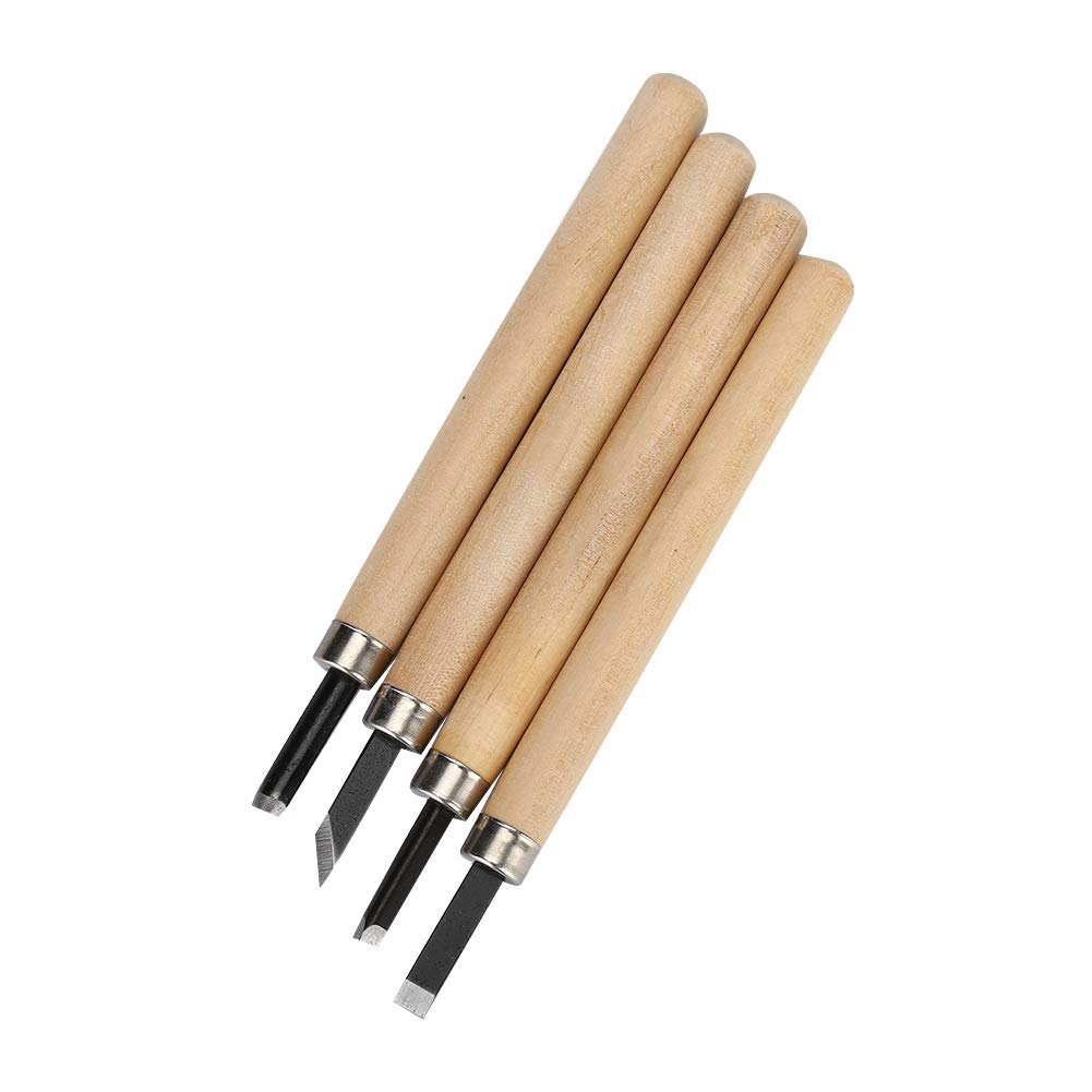 4pcs Scalpelli per Legno, Coltello da Intaglio del Legno Strumenti di Intaglio del Timbro di Gomma 3#