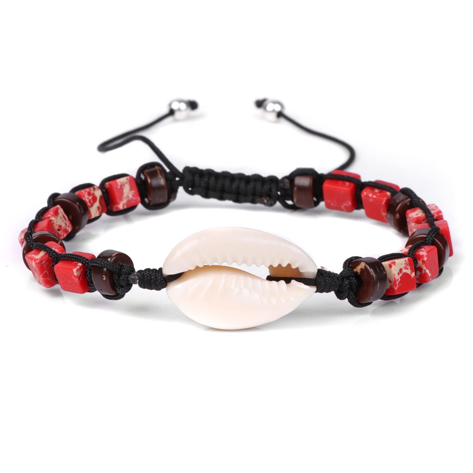 Bracelet Cauris Unisexe - Perles Coquillage Naturel Tressé, Multicolore, Neuf Sans Emballage