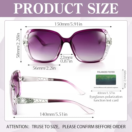 Image of DragonflyDreams Women Large Sunglasses, UV 400 Glasses | Oversized Classic Trend Ladies Sunglasses Sparkling Large Frame