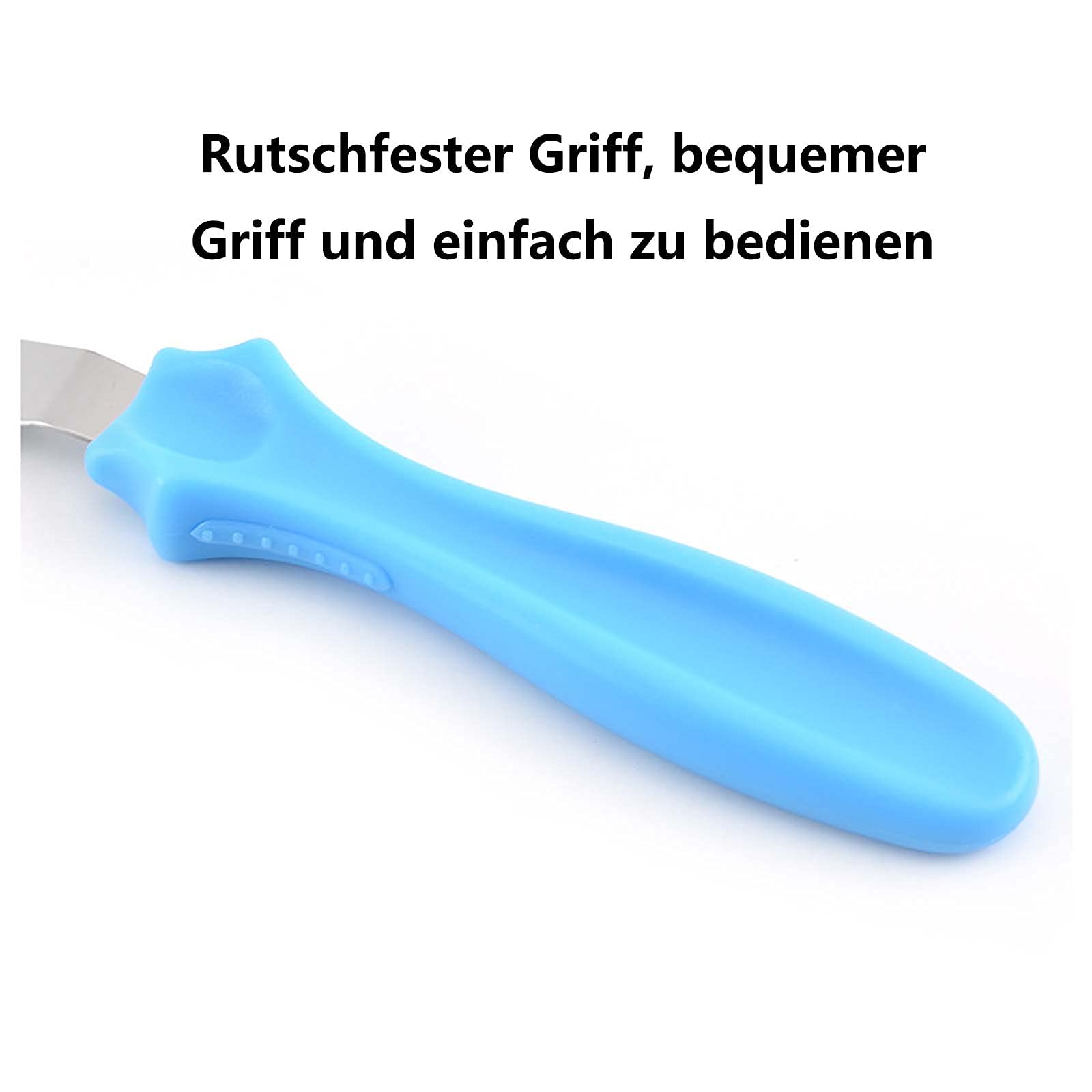 3 Stück Spachtel Winkelpalette Set für Torte Edelstahl Streichpaletten Streichmesser Tortenmesser Gerade Spatel Spatula Set für Fondant Torte Kuchen Backen Kuchen Dekorieren（Blau）