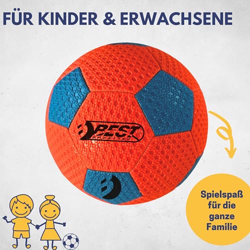 BEST SPORTING Freizeitball Größe 5 – Robuster Kunststoffball für Outdoor & Indoor – Wetterfest & Abriebfest – Verschiedene Farbausführungen (Orange)