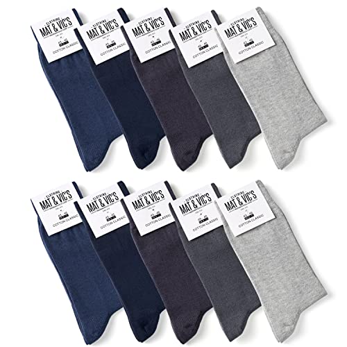 Mat And Vic's Chausettes, Confortables, Respirantes - Jeans Colors - Lot de 10 paires 39-42