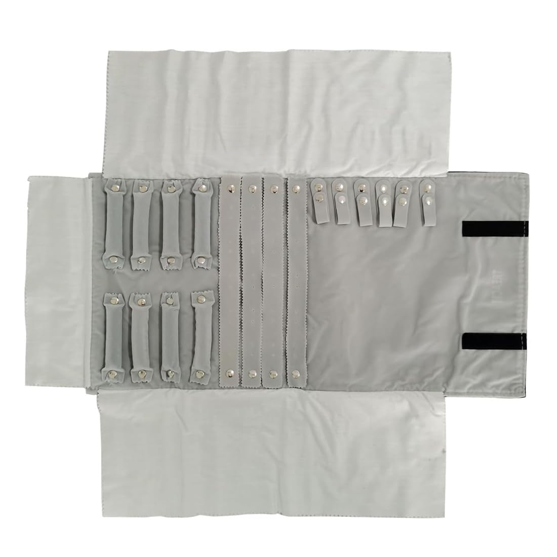 1 Set Joyas Rollo, Terciopelo Rollo Joyero, Plegable Rollo Joyero, Organizador De Viaje Para Joyas, Puede Contener Varios Collares Y Pulseras, Gris