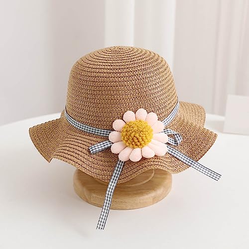 Children's Girls 𝐒traw Hat Summer Bow Sun Hat Hat Braided Hat