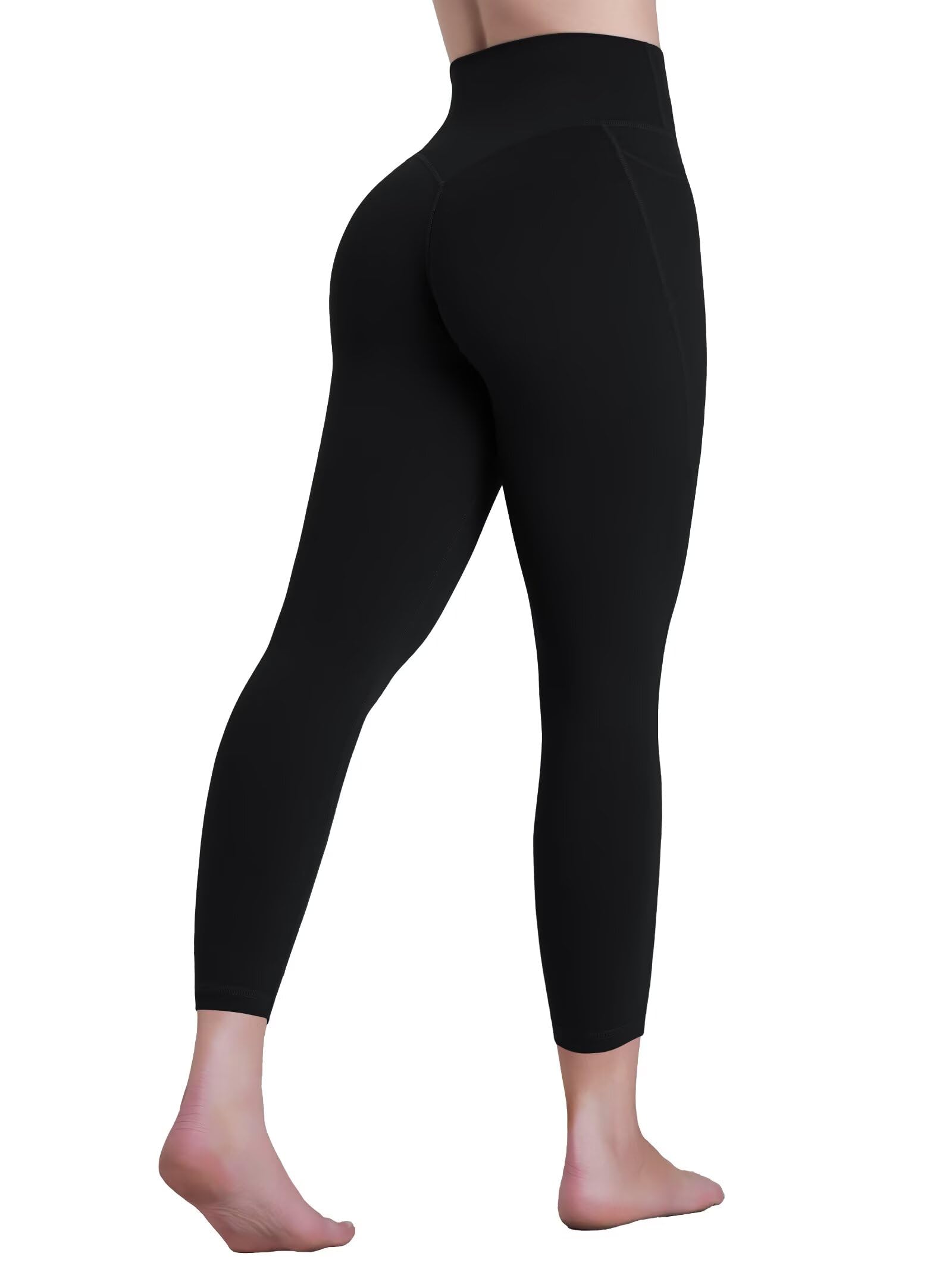 Sustainable Butt Lifting Capri Leggings with Pockets for Women High Waisted No Front Seam Tummy Control Workout Yoga