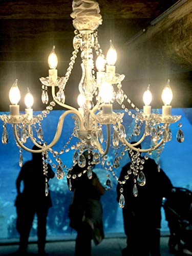 Image of The Original Gypsy 9-Light Plug-in Crystal Swag Chandelier, White