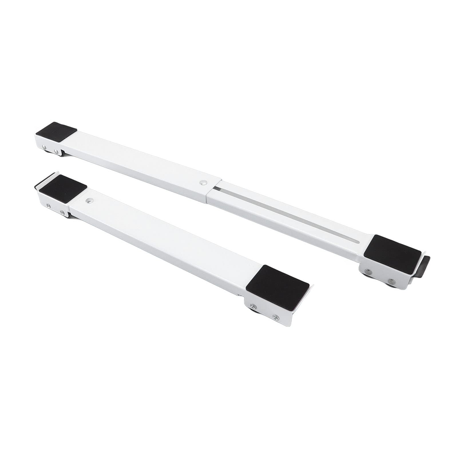 Jelquix Mobile Roller Bracket Heavy Duty 2 Sets for Easy Moving of Refrigerators and Washing Machines Iron 45 X 5 X 4cm (White)