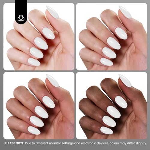 Image of Beetles White Gel Polish - Hema-Free French Gel Nail Polish High Gloss Colors Soak Off Pure White Rhythm Nail Polish Nail Art Manicure Salon White Color Bottle