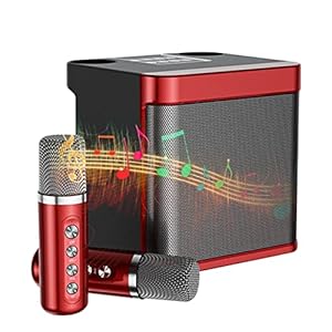 Draadloze karaokeluidspreker,Draadloze microfoonluidspreker | Draagbare karaoke-apparatuur, ondersteuning AUX, USB/TF…
