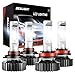 SEALIGHT 2 PCS H11/H9/H8 Lo Beam and 2 PCS 9005/HB3 Hi Beam LED Bulbs Combo Kit with 120W 6000K Cool White, Plug and Play, Pack of 4