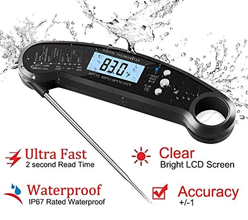 Digital Kitchen Thermometer for Bread, Candy, Yogurt, Liquids, Baking, BBQ Meat - Instant